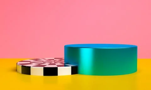 Geometric shape Minimalist abstract background, 3D render.. Foto stock