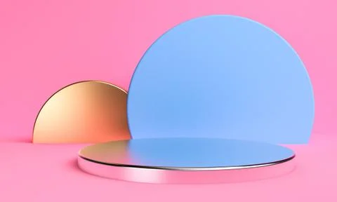 Geometric shape Minimalist abstract background, 3D render.. Foto stock