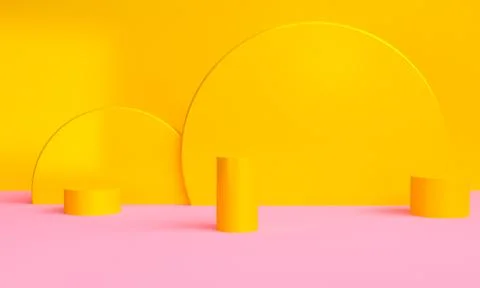 Geometric shape Minimalist abstract background, 3D render.. Foto stock
