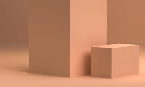 Geometric shape Minimalist abstract background, 3D render.. Foto stock