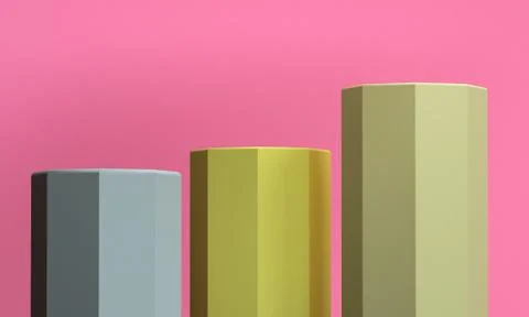 Geometric shape Minimalist abstract background, 3D render.. Foto stock