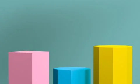 Geometric shape Minimalist abstract background, 3D render.. Foto stock
