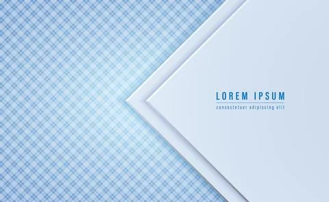 Geometric shape overlap on crossed lines and light blue abstract background Stock Illustration