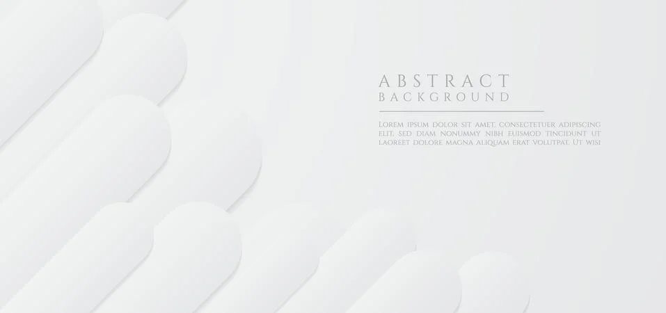 Geometric shape overlap layer wave style minimal white concept. vector illust Stock Illustration