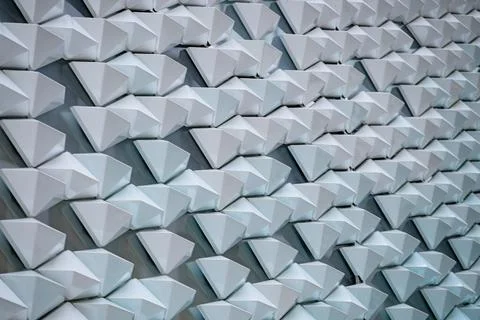 Geometric shape pattern. Abstract white wall. Grey geometrical background Stock Photos