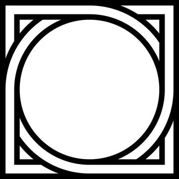 Geometric shape pattern circle inscribed in a square Stock Illustration