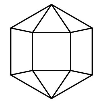 Geometric shape, polygon, abstract art, figure structure icosahedron shape icon 스톡 일러스트