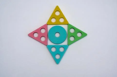 Geometric shape. The quadrilateral is lined with triangle figures. concept Stockfoto's