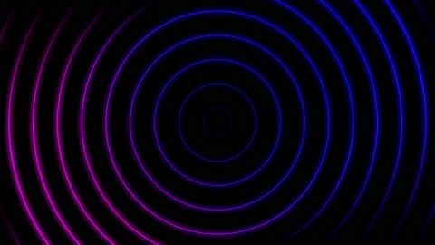 The geometric shape of the ring. Movement neon rings on a black background Stock Footage 153326785