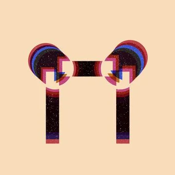 Geometric shape risograph effect Illustrazione stock