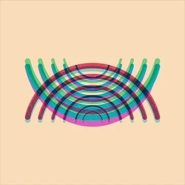 Geometric shape Risograph effect Illustrazione stock