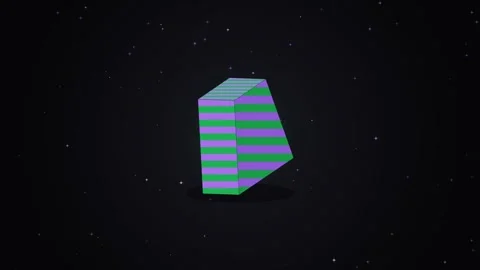 Geometric shape rotating in space, modern technology and digital art 库存影片 341493974