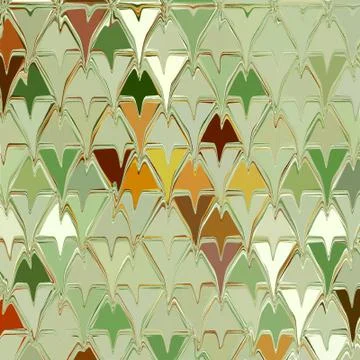 Geometric shape row repeating background. Autumn fall ornament of leaf 스톡 일러스트