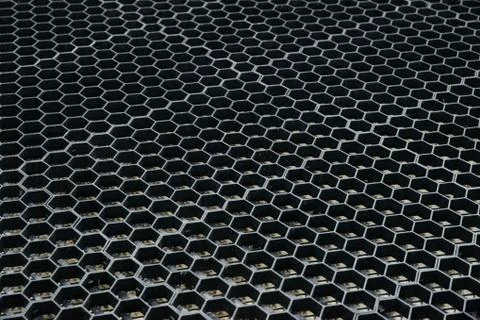 Geometric shape rubber cell pattern texture grid background Stock Photos