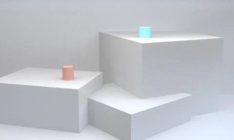 Geometric shape scene minimal, 3d rendering. Stock Photos