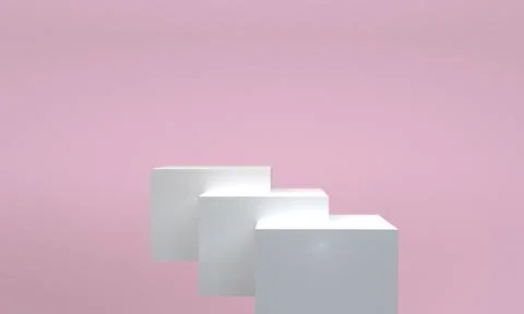 Geometric shape scene minimal, 3d rendering. Stock Photos