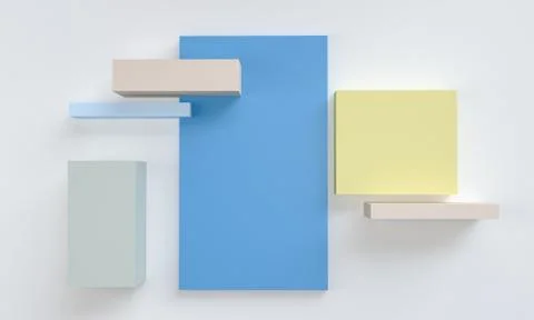 Geometric shape scene minimal, 3d rendering. Stock Photos
