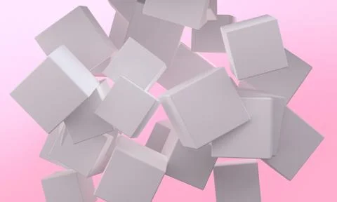 Geometric shape scene Minimal style,  3d rendering. Stock Illustration