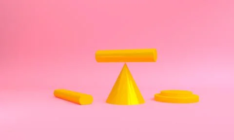 Geometric shape scene Minimal style,  3d rendering. Stock Illustration