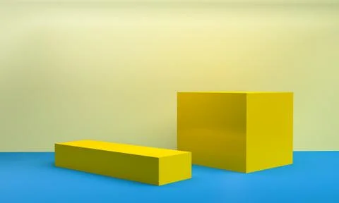 Geometric shape scene Minimal style,  3d rendering. Stock Illustration