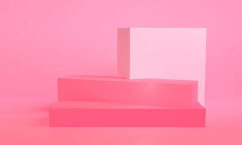 Geometric shape scene Minimal style,  3d rendering. Stock Illustration