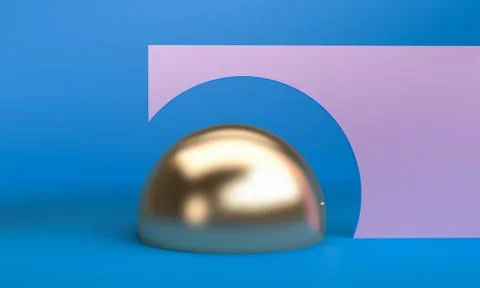 Geometric shape scene Minimal style,  3d rendering. Stock Illustration