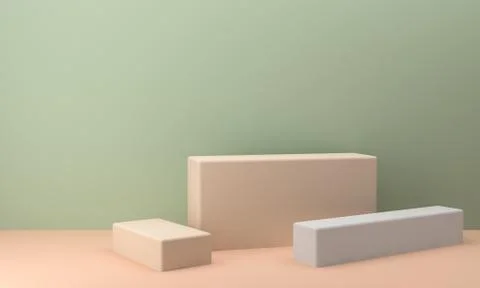 Geometric shape scene Minimal style,  3d rendering. Stock Illustration