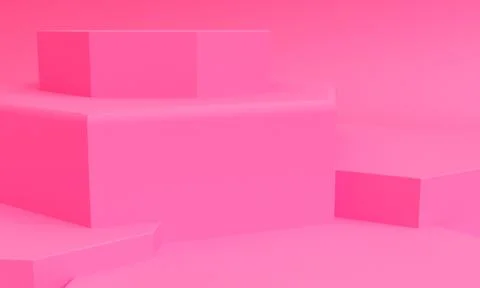 Geometric shape scene Minimal style,  3d rendering. Stock Photos