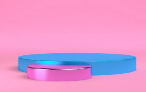 Geometric shape scene podium advertized minimal abstract background, pastel c Stock Illustration