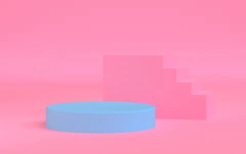 Geometric shape scene podium advertized minimal abstract background, pastel c Stock Illustration