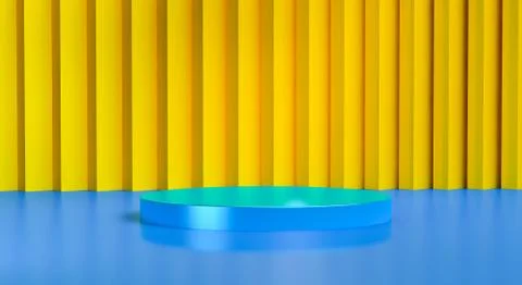 Geometric shape scene podium advertized minimal abstract background, pastel c Stock Illustration