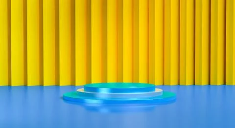 Geometric shape scene podium advertized minimal abstract background, pastel c Stock Illustration