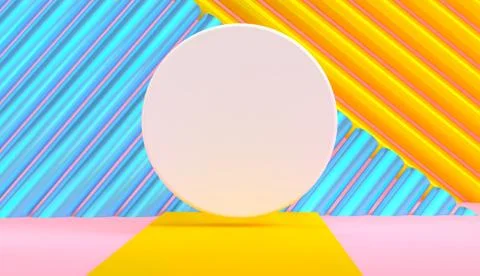 Geometric shape scene podium advertized minimal abstract background, pastel c Stock Illustration