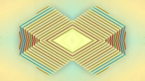 Geometric shape with seamless loop animation of thin slices. 3d rendering Stock Footage 244116683