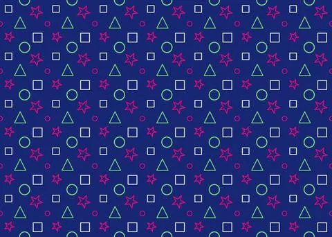 Geometric shape seamless pattern isolated on navy background ep38 Illustrazione stock