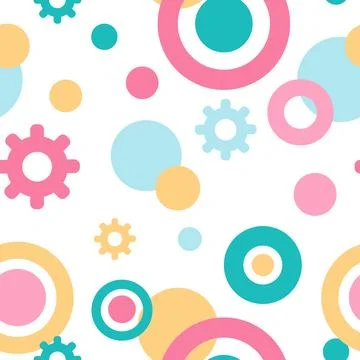 Geometric shape seamless pattern in trendy risograph print style. Vector Modern Stock Illustration