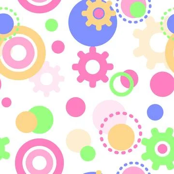 Geometric shape seamless pattern in trendy risograph print style. Vector Modern Stock Illustration