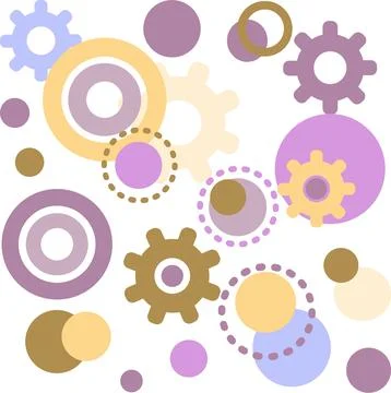 Geometric shape seamless pattern in trendy risograph print style. Vector Modern Stock Illustration