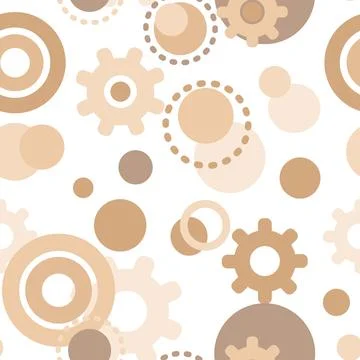 Geometric shape seamless pattern in trendy risograph print style. Vector Modern Stock Illustration