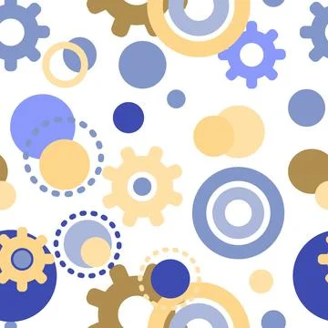 Geometric shape seamless pattern in trendy risograph print style. Vector Modern Stock Illustration