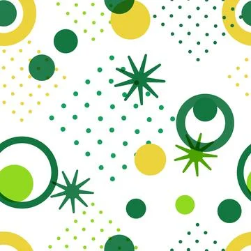 Geometric shape seamless pattern in trendy risograph print style. Vector Modern Stock Illustration