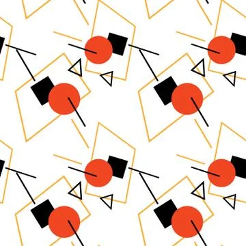 Geometric shape seamless pattern on white backdrop Stock Illustration