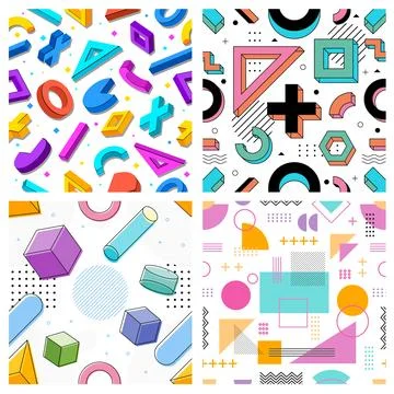Geometric Shape Seamless Vector Pattern Illustrazione stock