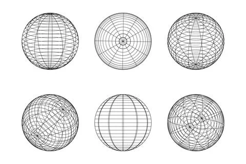Geometric shape of sphere 3d design in technology style. Abstract circle vect イラスト素材
