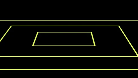 Geometric shape of a trapezoid outlined in bright yellow against dark backg.. Stock Footage 337567118