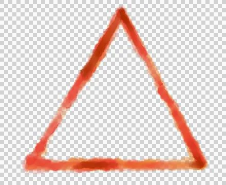 Geometric shape triangle hand drawin in watercolor brush line decorative abst Stock Illustration
