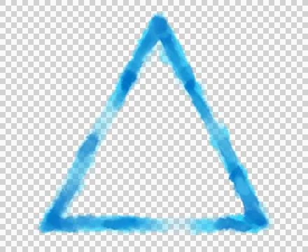 Geometric shape triangle hand drawin in watercolor brush line decorative abst Stock Illustration