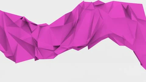 Geometric shape triangular pink wave wake abstract modern vector white backgr Stock Illustration