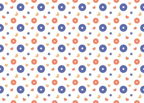 Geometric shape vector seamless pattern on white background ep20 Stock Illustration