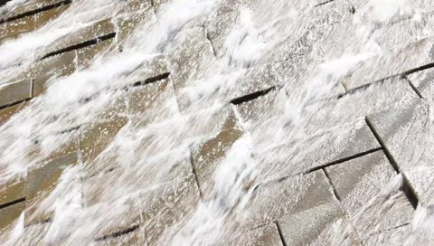 Geometric shape waterfall fountain Stock Footage 6731450